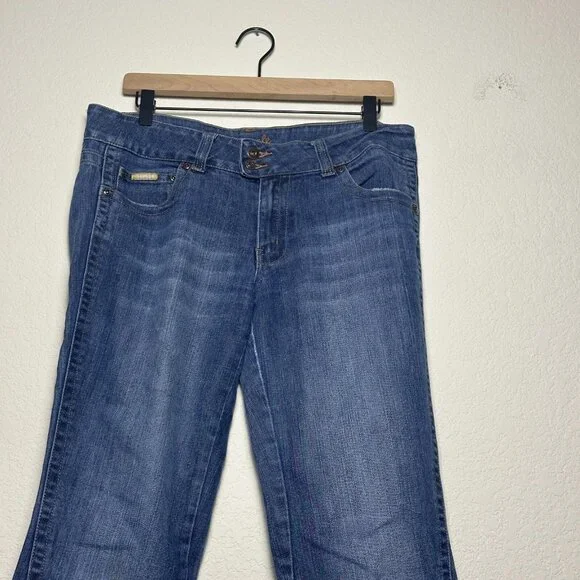 Y2K Southpole Flared Womens 13 Jeans Denim Bootcut Fit Light Blue Wash Western - Picture 14 of 16